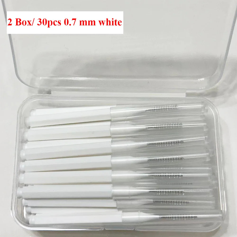 30pcsInterdental Brushes Dental Brush Between Teeth For Dental Orthodontic Clean Between Teeth Cleaning Tools Soft Micro Brushes
