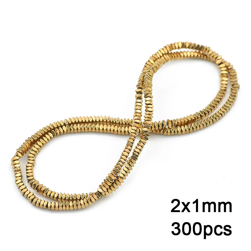 3A+ Retention Color Various Shapes Star Heart Hematite Natural Stone Plated Loose Gold Beads For Jewelry Making Diy Bracelets