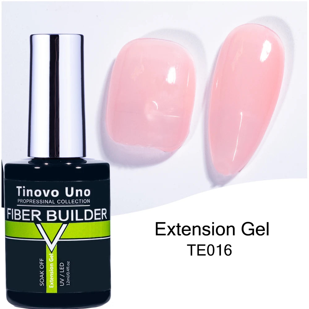 Tinovo Uno 41 Colors Builder Nail Gel in A Bottle Fiber Gel for Extensions Semi Permanent UV Building Poly Acrylic Nails Liquid