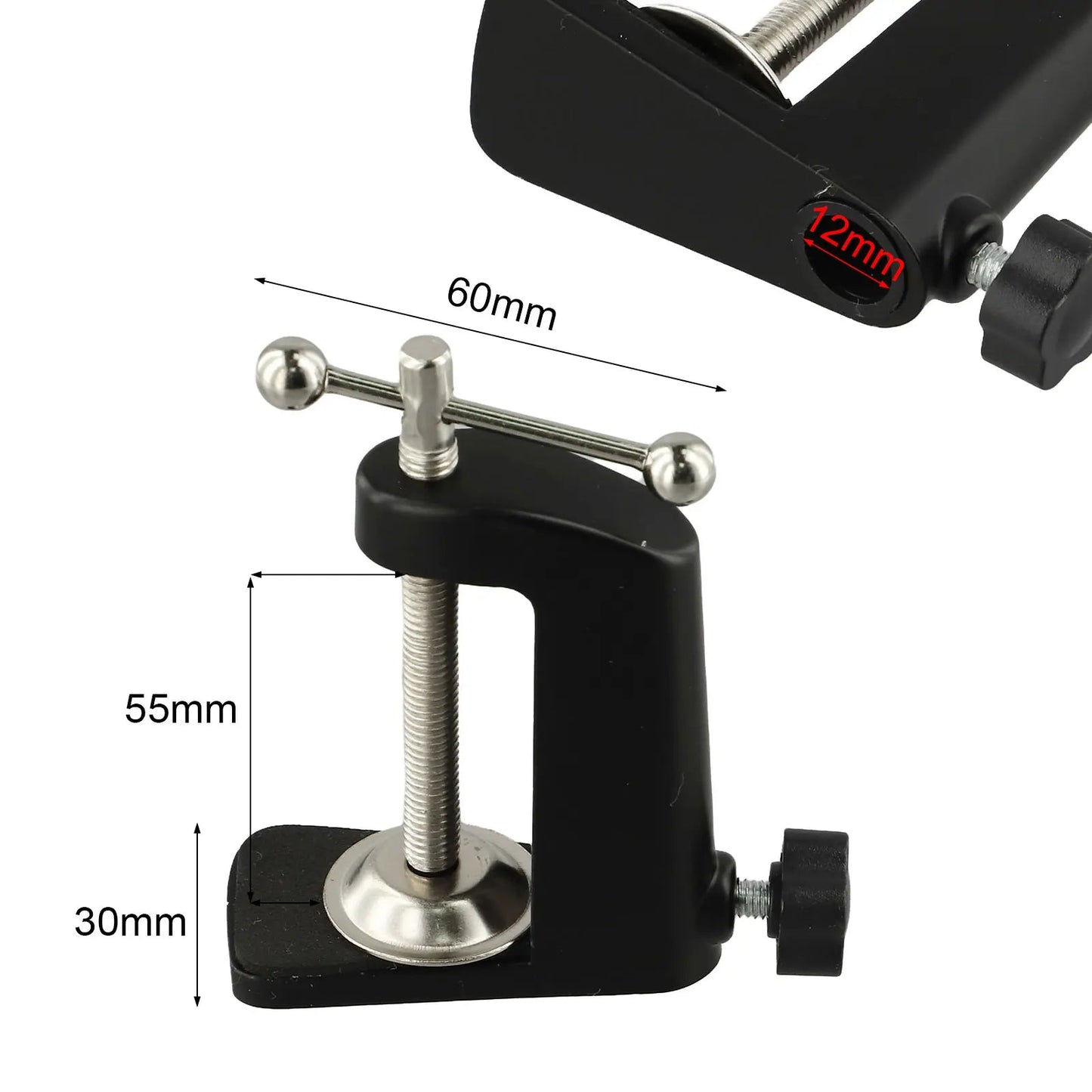 Table Mount Clamp Clip Aluminum Alloy Base Desk Lamp C-Shaped Clamp Bracket Desktop Fixed Bracket Clamp Microphone Stand Bracket Viralgem Store