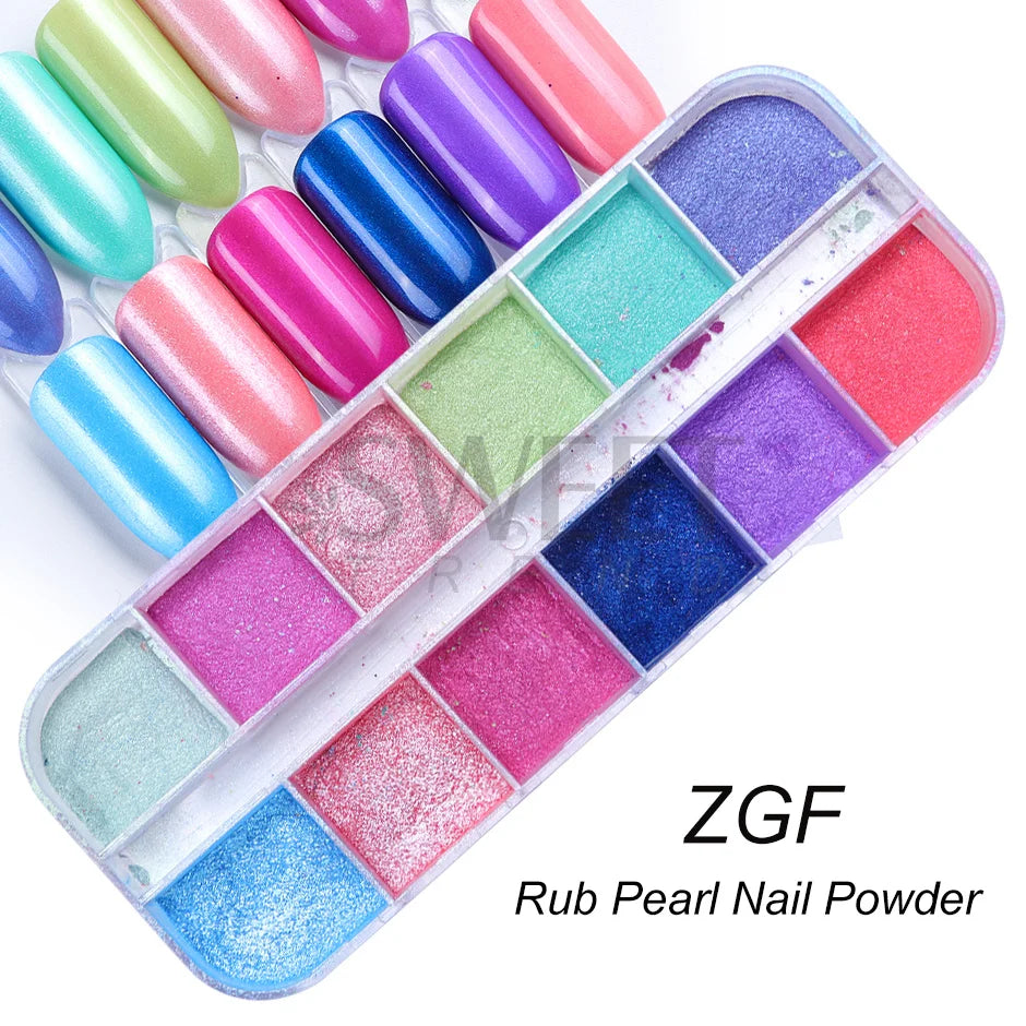 12 Grids Opal Dream Crystal Sequins Nail Flake Galaxy Iridescent Aurora 3D Paillette for Winter Autumn Manicure Decoration SWYFH Viralgem Store