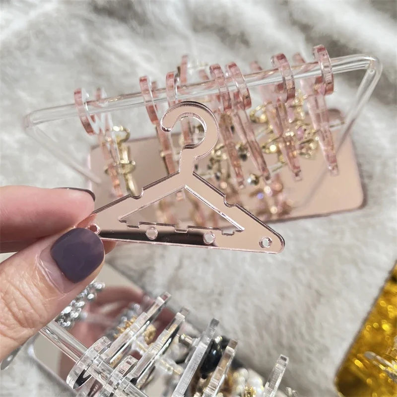 8pcs Hangers Earring Jewelry Hanger Display Stand Acrylic Organizer Creative Coat Hanger Shape Tabletop Ear Stud Jewelry Storage Viralgem Store
