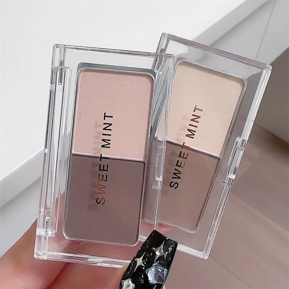 Two-color Nose Shadow Powder Highlighter Contouring Palette Side Shadow V Face Matte Brightening Multifunction Makeup Palette