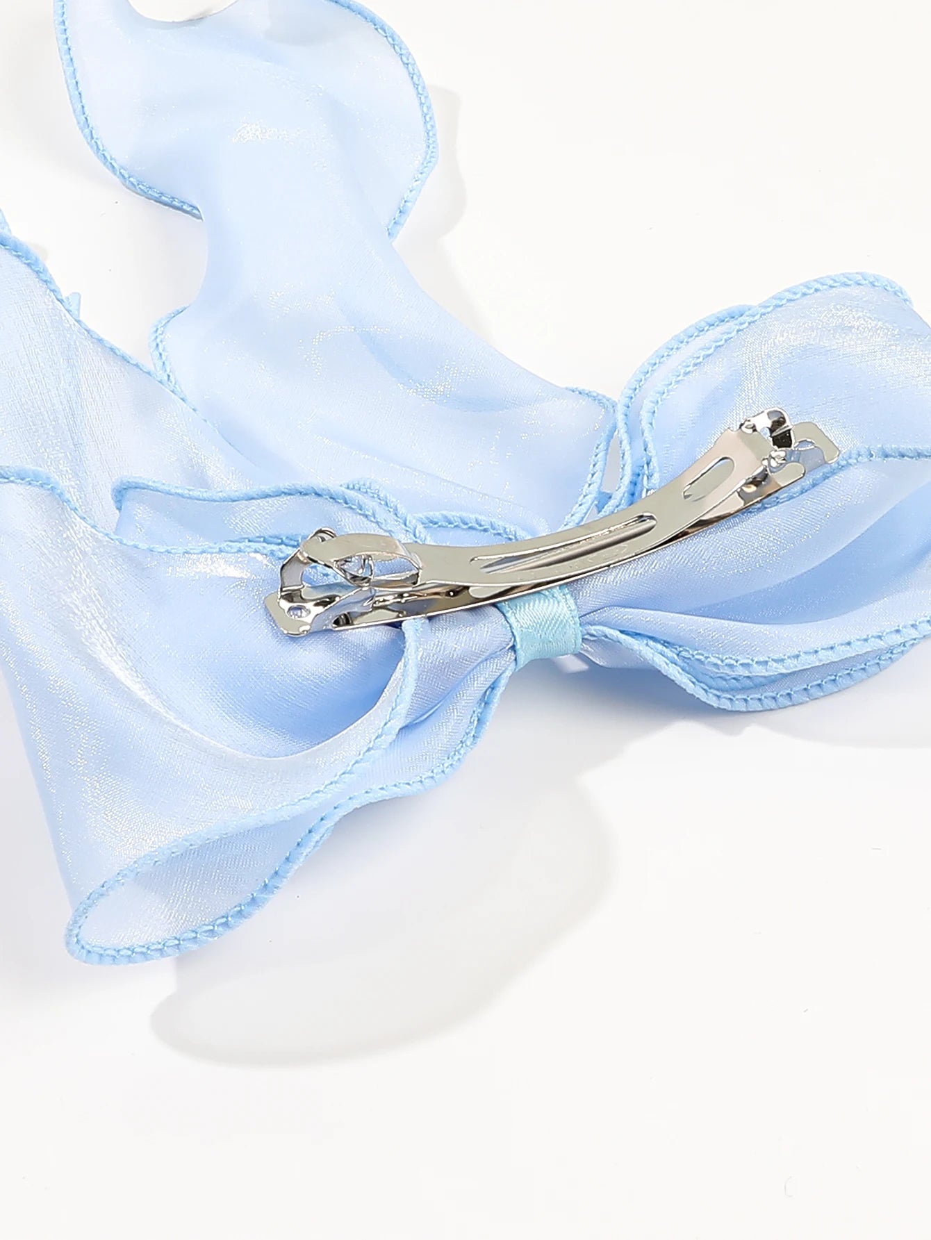 2 Pcs Hair Bows Hair Clip,White Blue Hair Bow Ribbons for Women Girls Hair Accessories Aesthetic Silky Satin Metal Clamp Viralgem Store
