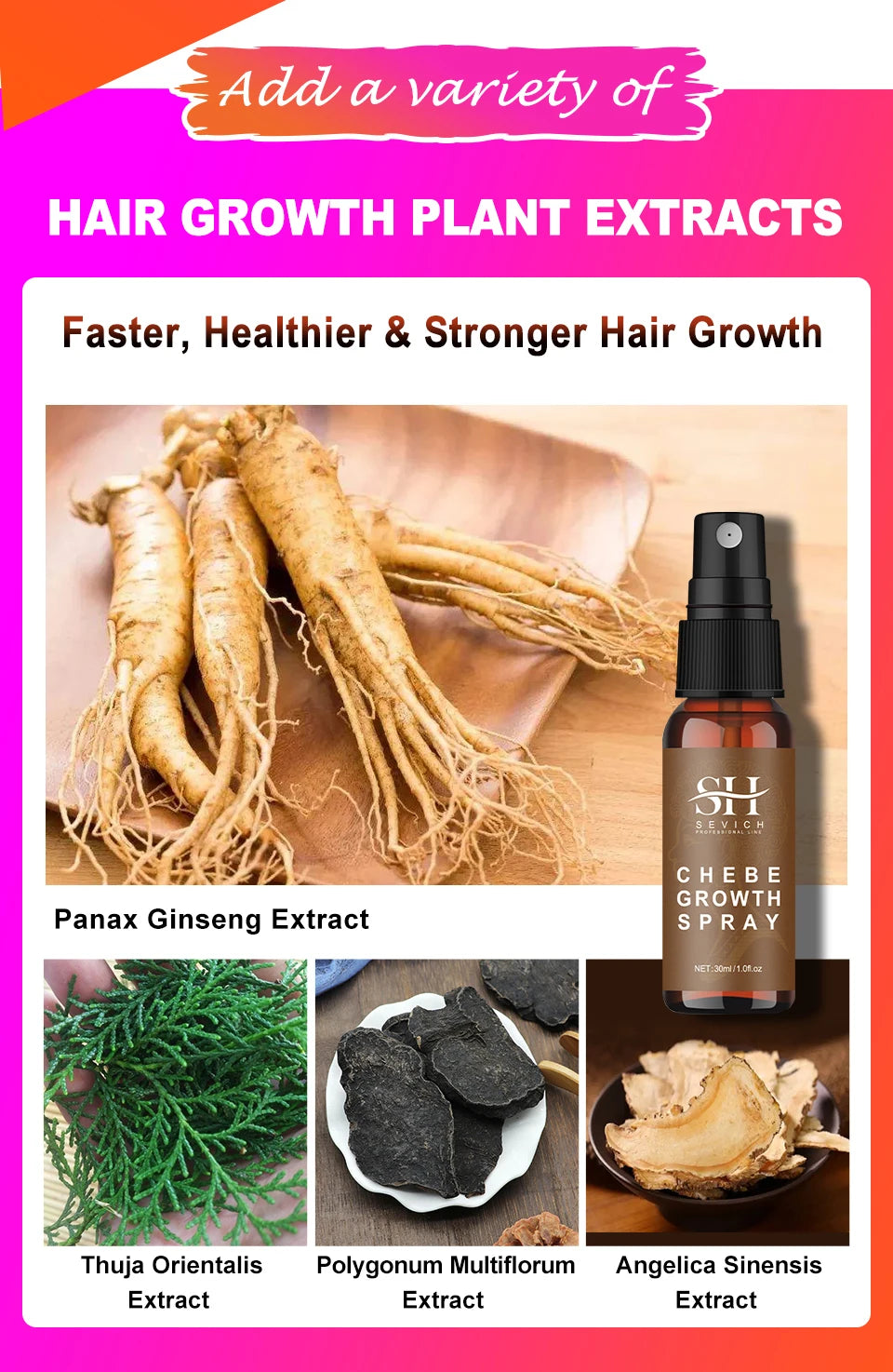 10ml Chebe Spray Fast Hair Growth Oil Hair Loss Treatment Traction Alopecia Spray Repair Damage Anti Hair Break Hair Care Spray