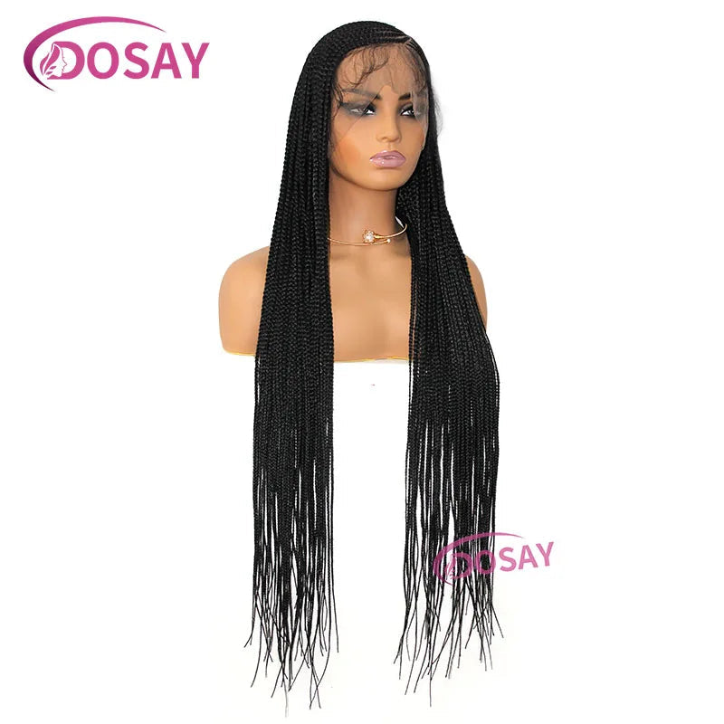 36" Synthetic Full Lace Front Wig Cornrow Braided Wigs for Black Woman Crochet Dreads Box Braided Lace Wig Faux Locs Braids Wigs Viralgem Store