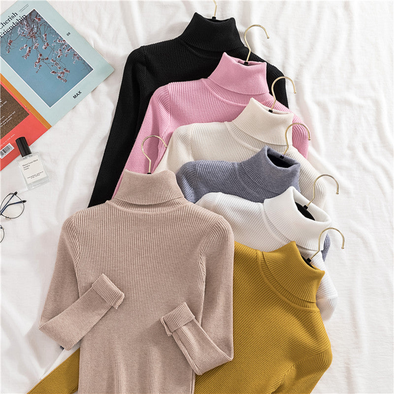 Women Turtleneck Sweater Knitted Soft Pullovers Cashmere Jumpers Basic Soft Sweaters For Women 2024 Autumn Winter
