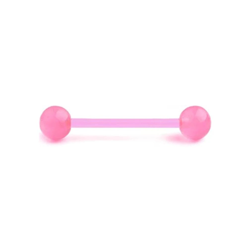 1PCS-4PCS Stainless Steel 14G Tongue Rings Barbell Pink Tongue Barbell Jewelry for Women Piercing Tongue Body Piercing Pink Viralgem Store