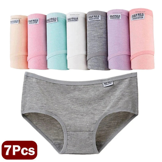 7Pcs/Lot Plus Size Underwear Women's Panties Cotton Girl Brief Sexy Lingeries Shorts Underpant Solid Panty Female Intimate M-4XL Viralgem Store
