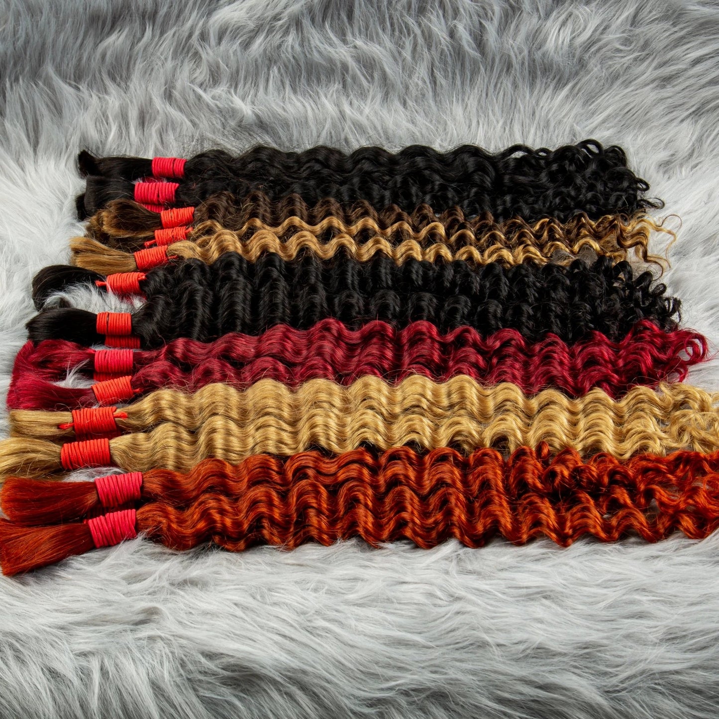 22Inch 100% Human Hair Bundle No Weft Deep Wave Curly Brazilian Virgin Hair for Boho Braid Burgundy 1 2 3 Bundles Hair for Women Viralgem Store