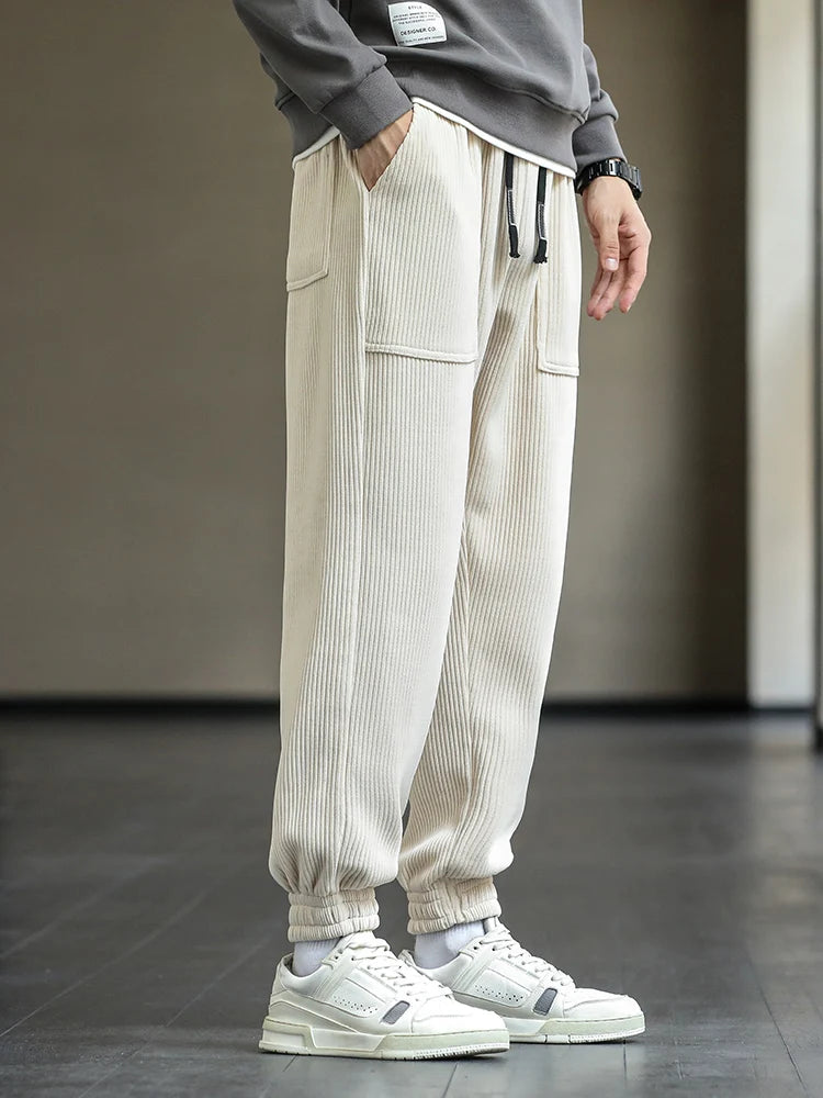 Spring Autumn Corduroy Sweatpants Men Baggy Joggers Fashion Streetwear Loose Casual Harem Pants Plus SIze 8XL