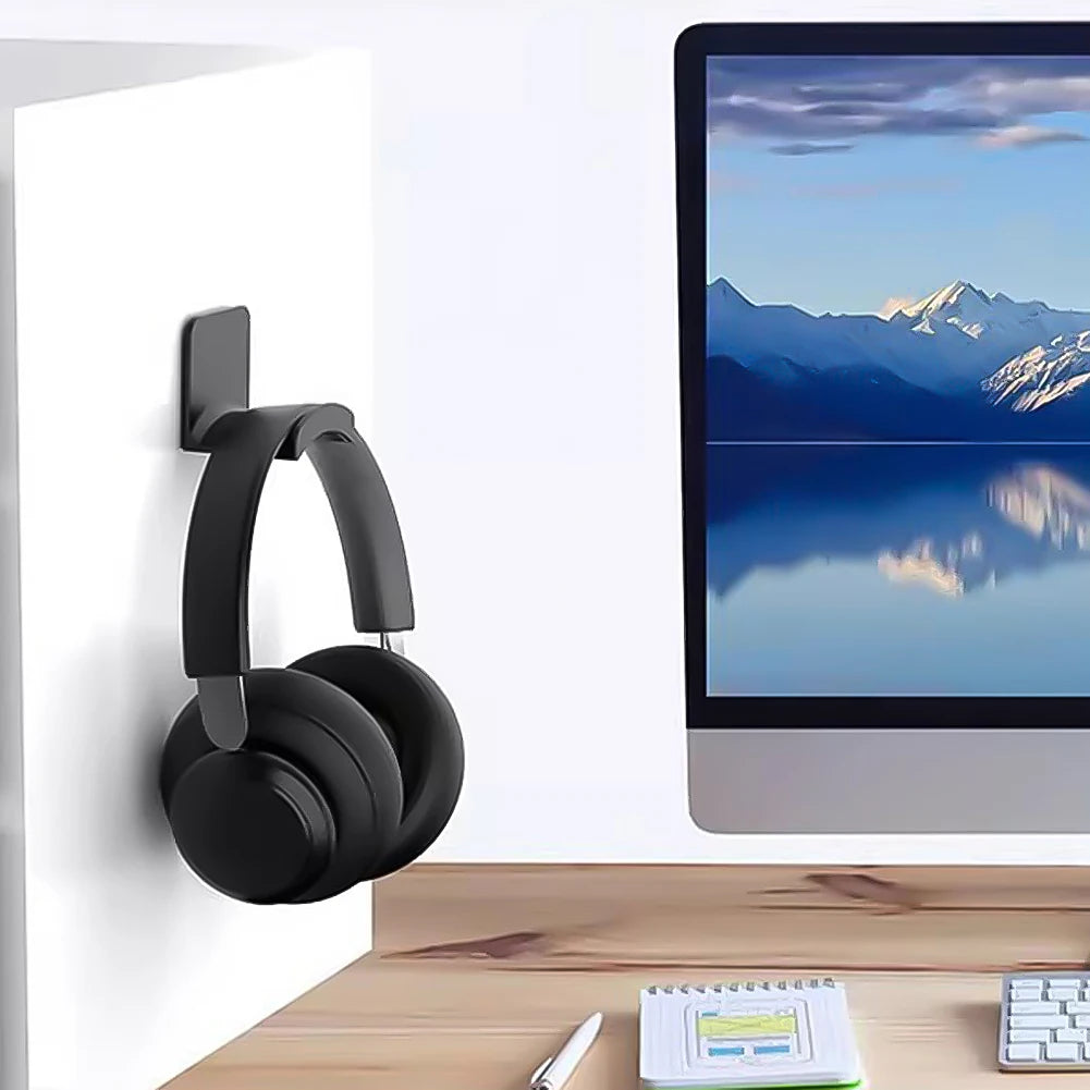 Universal Headphone Stand Adhesive Headphone Hanger Headphone Holder for Easy Damage-Free Wall Desk Or PC Mounting
