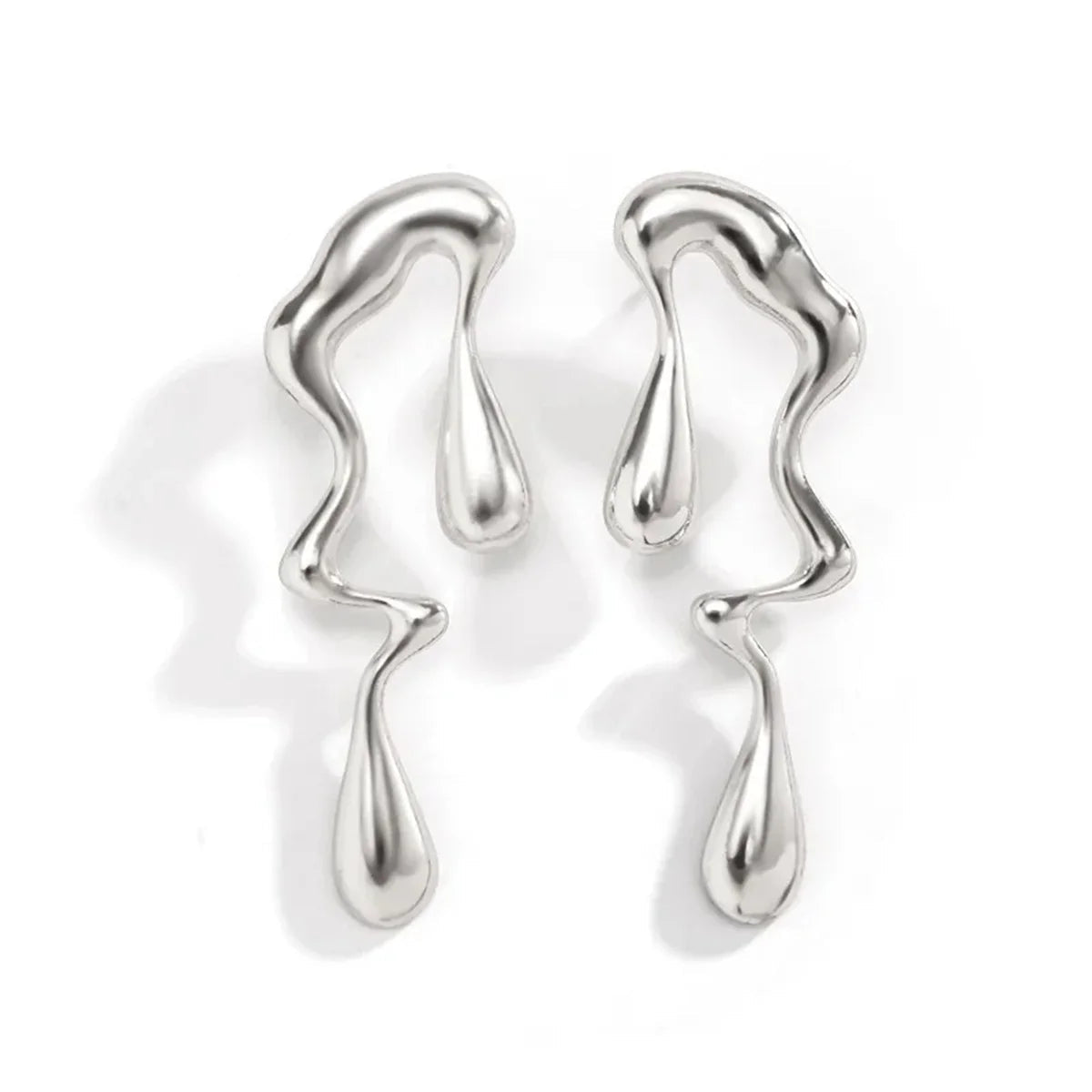 2pcs Irregular Vintage Stainless Steel Water Drops Ear Studs Viralgem Store