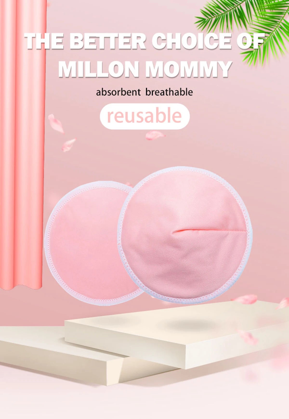2pcs Organic Bamboo Viscose Nursing Breast Pads Washable Breastfeeding Pads Reusable Breast Pads for Breastfeeding Nursing Pads