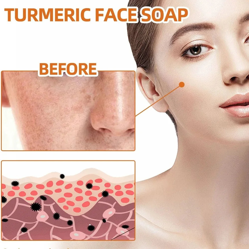 Turmeric Cleansing Soap Facial Repair Gentle Cleansing Moisturizing Moisture Non-Sticky Clear Cleansing Products