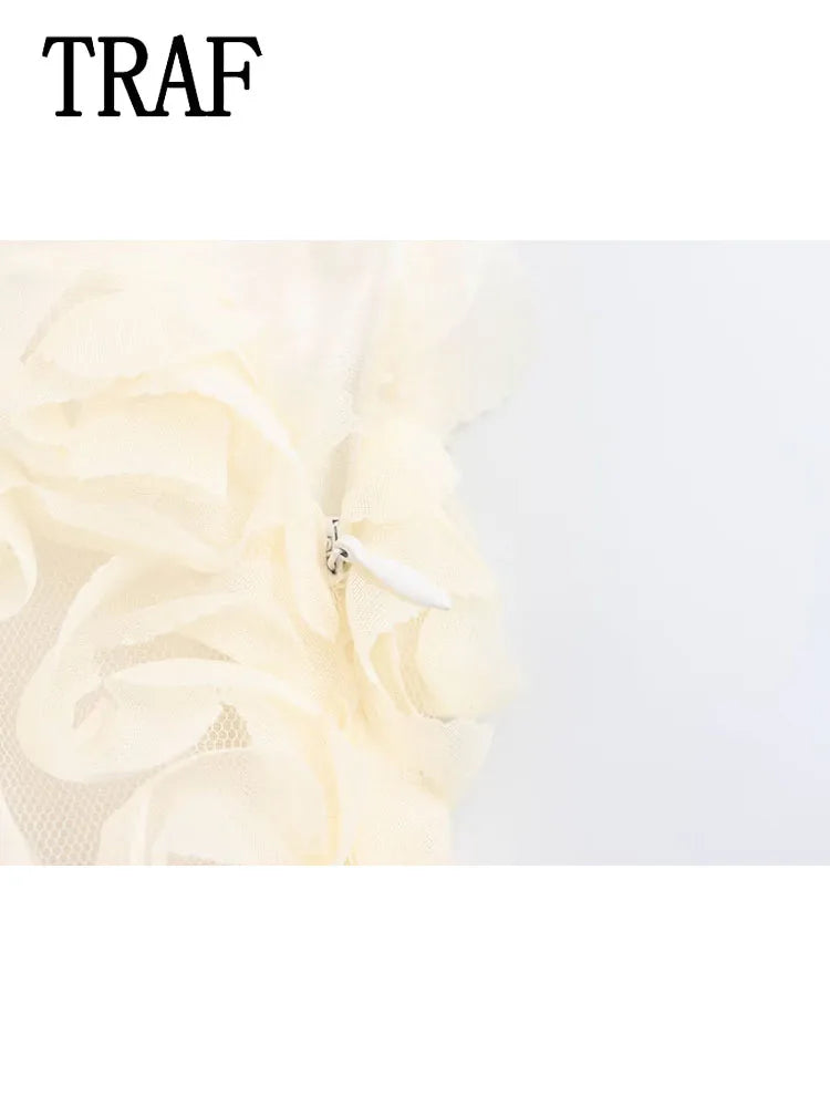 TRAF Women's Floral Texture Mini Skirt 2024 New Casual Fashion High Waist Skirt Female Elegant Streetwear Skirt Viralgem Store