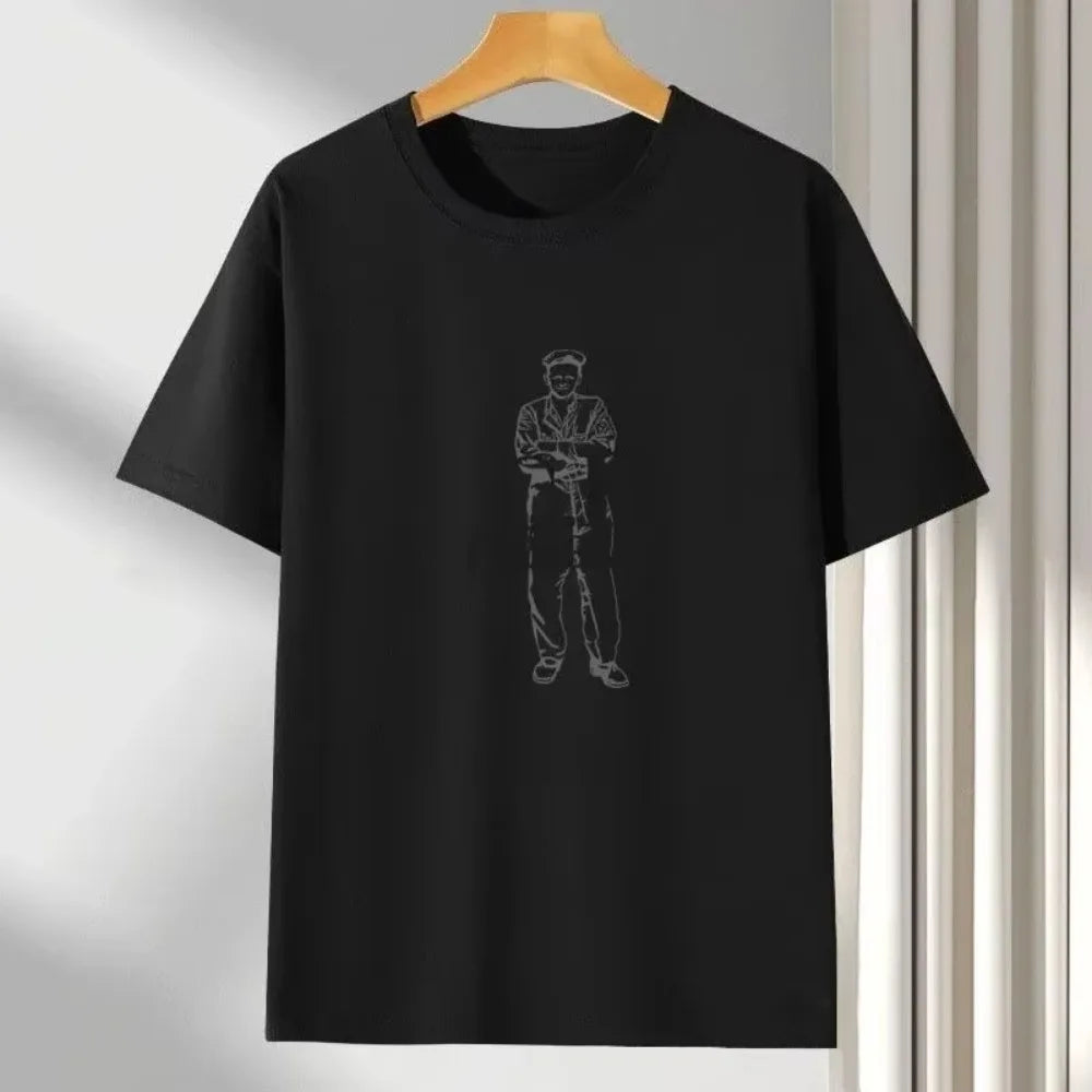 2025 New Short-sleeved T-shirt Summer New European and American CP Letter Casual Loose Round Neck Half-sleeved T-shirt Fashion