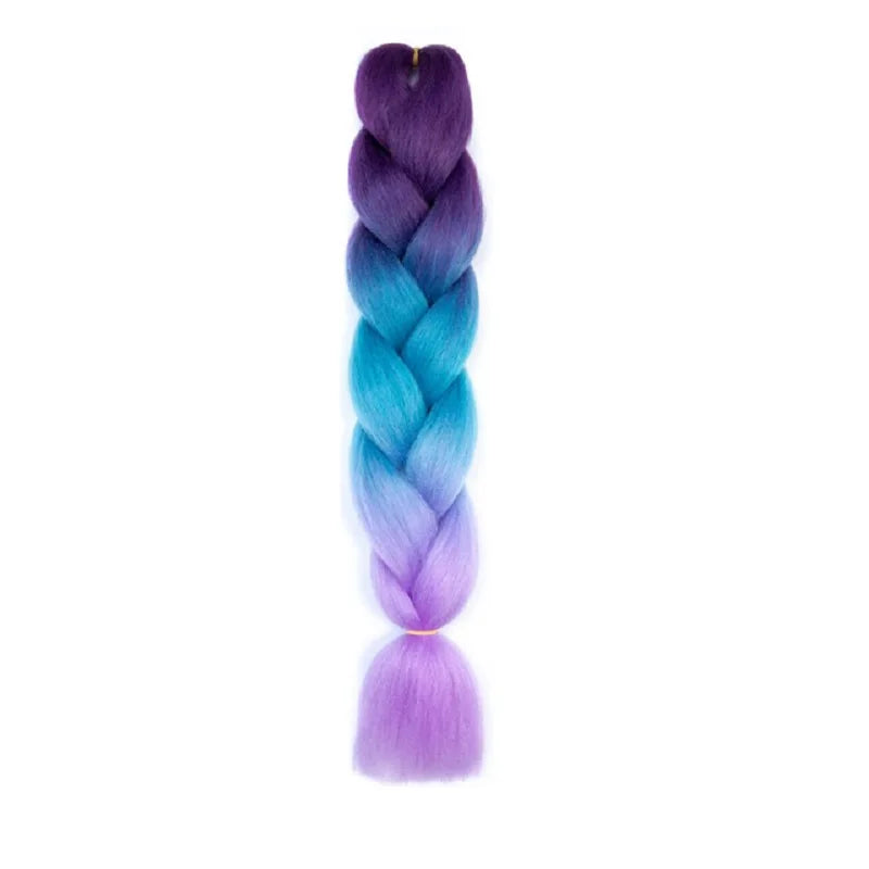 Synthetic Jumbo Braids Hair 24Inch Braiding Hair Extensions Ombre Fake Hair For Crochet Box Braid Blue Purple for Women Viralgem Store