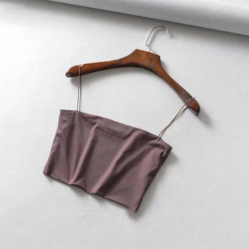 2023 Summer Women's Crop Top Sexy Elastic Cotton Camis sleeveless Short Tank Top Bar Viralgem Store