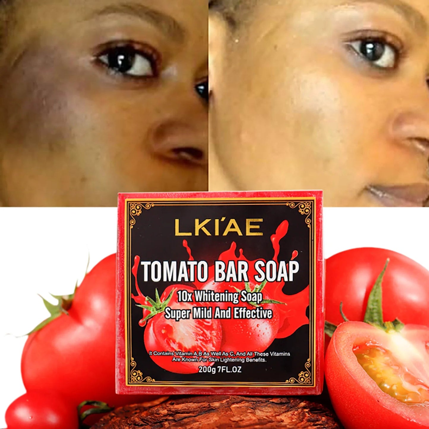 AILKE Organic Tomato Soap Bar, Lightening Skin, Deeply Clean, Exfoliate, Remove Dark Spots, Moisturizing, For Face and Body Viralgem Store