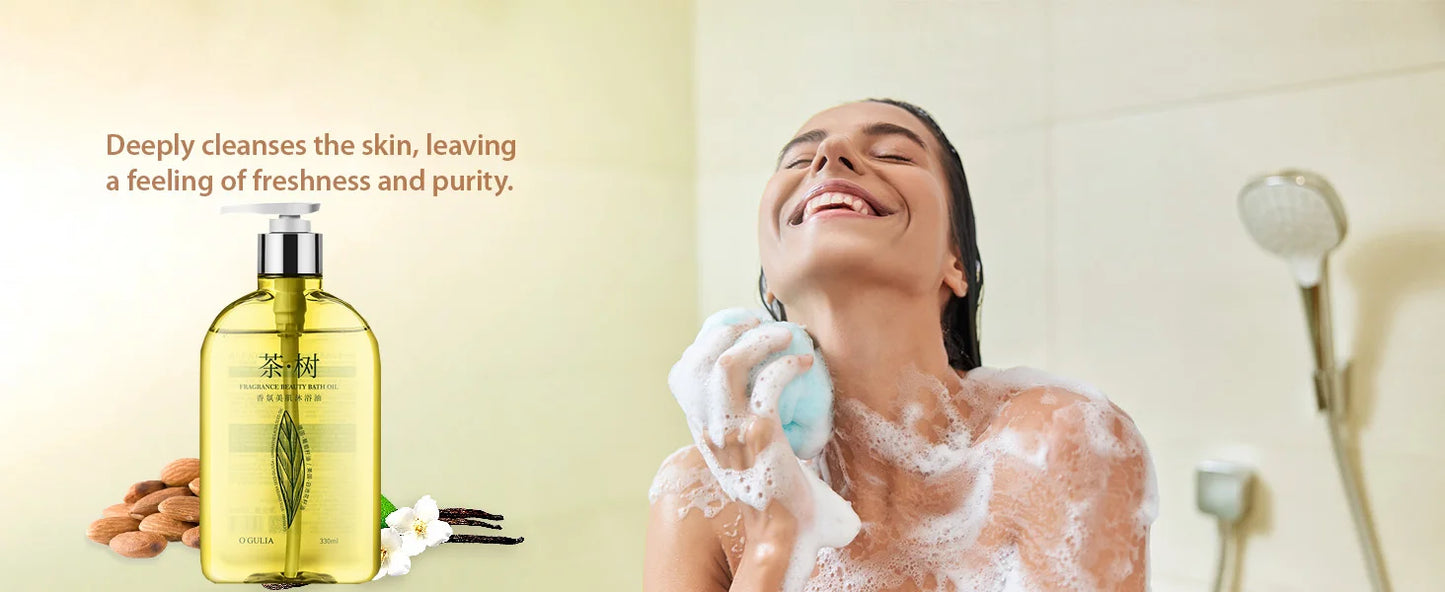 330ml Tea Tree Shower Oil Brightening Body Wash Even Out Skin Tone, Reduce Dark Spots, Skin Radiance, Body Shower Gel Whitening