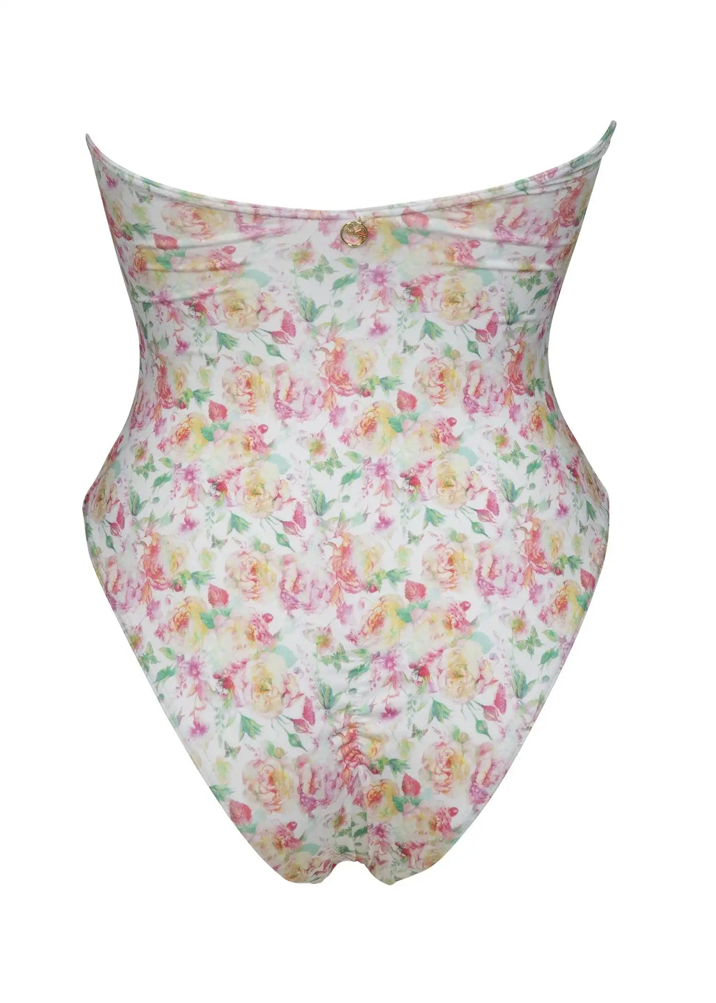 2024 New Tube Top One Piece Swimsuit Women Sexy Flowers Print Backless Swimwear Tropical Summer Beachwear Bathing Suit Bodysuit