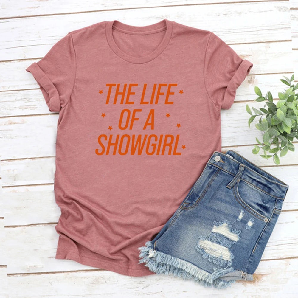 The Life of A Shirt in My Showgirl Era T-Shirt Women Tshirts TS 2025 New Album Tee Showgirl Music Fan Gift T-shirt Women Clothes Freshlook Styles