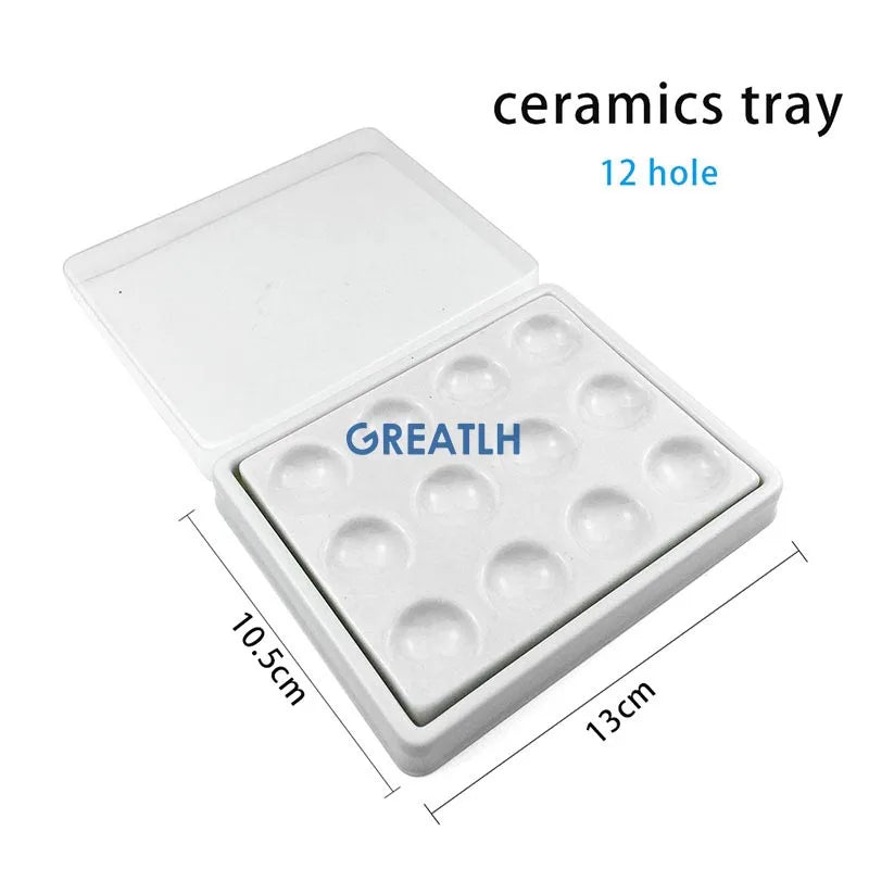 1pcs Dental Lab Mixing Watering Moisturizing Plate Ceramic Palette with Transparent Cover 12/24/36 Slot Dental Supplies Viralgem Store