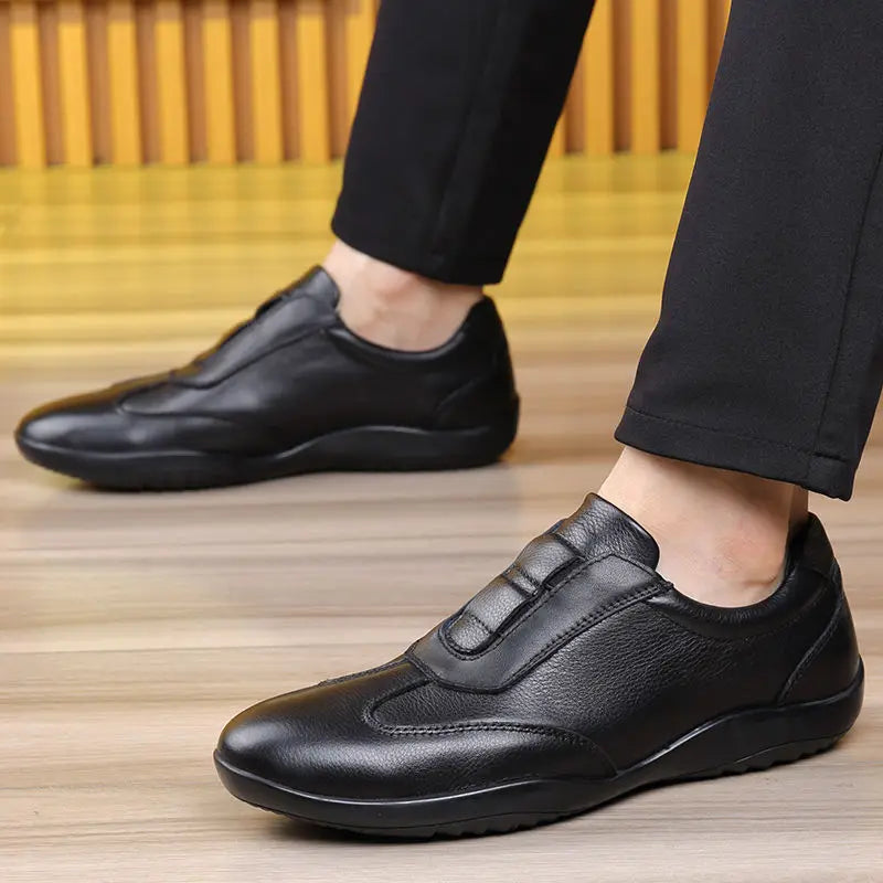 Trendy Genuine Leather Shoes Men Lightweight Luxury Bean Shoe Elegant Business Flat Boat Lazy Loafers Walking Driving Size 37 45 Viralgem Store
