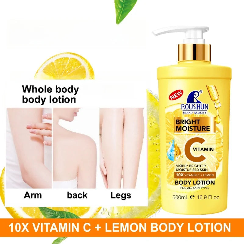 500ml ROU SHUN VITAMIN C+LEMON Body Lotion Large Capacity VitaminC+Lemon Body Lotion Moisturizing Body Lotion Long-lasting Fragr Viralgem Store