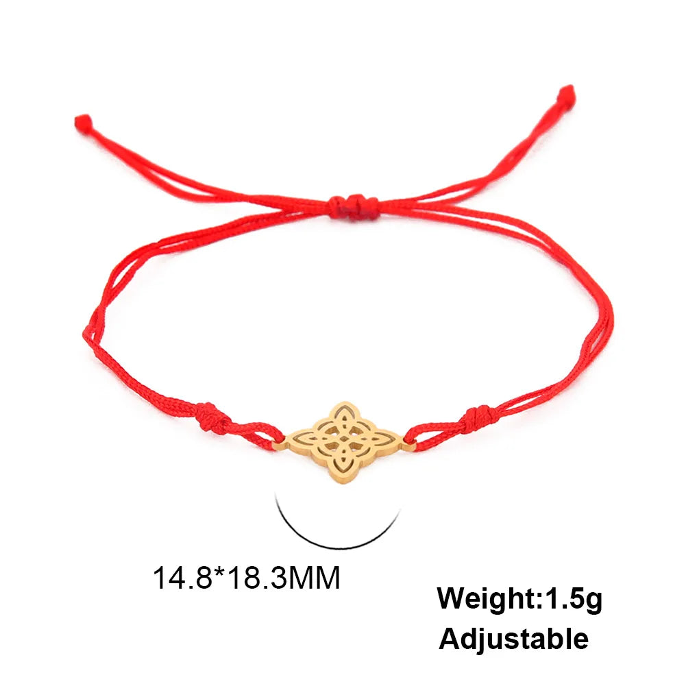 Witch Knot Pendant Stainless Steel Charm Bracelet Vintage Fashion Wax Rope Chain for Women men Good Luck Amulet Jewelry New in Viralgem Store