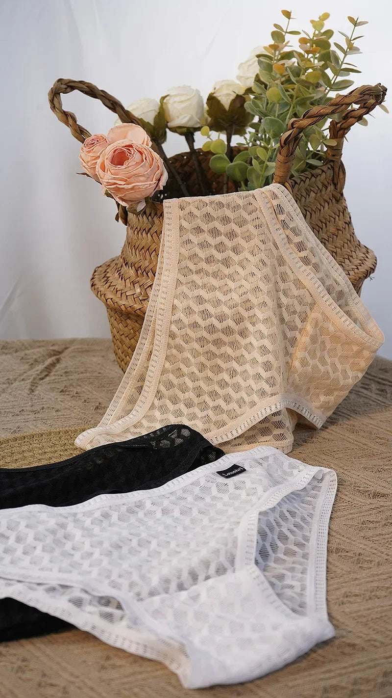 Transparent Women's  Lace Panties Breathable Soft Panties Sexy Lady Perspective Panty MeshUnderpants Intimates Lingerie Briefs Viralgem Store