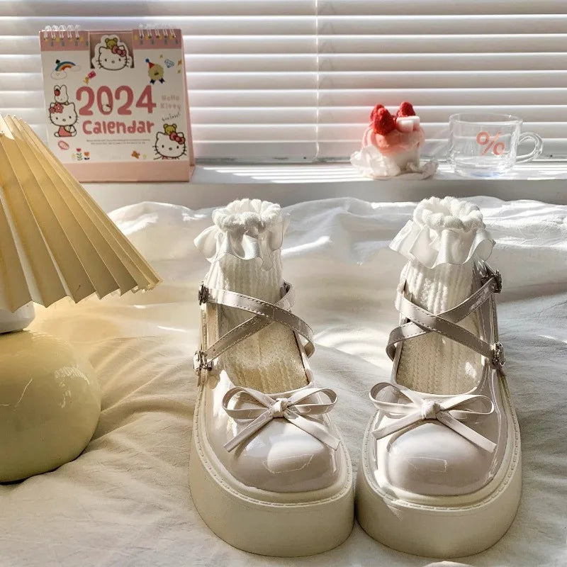 Women's Spring Round Toe Pumps Chunky Heel Mary Janes Shoes Platform Shoes for Women Dress Students Women's Lolita Heeled Shoes Viralgem Store