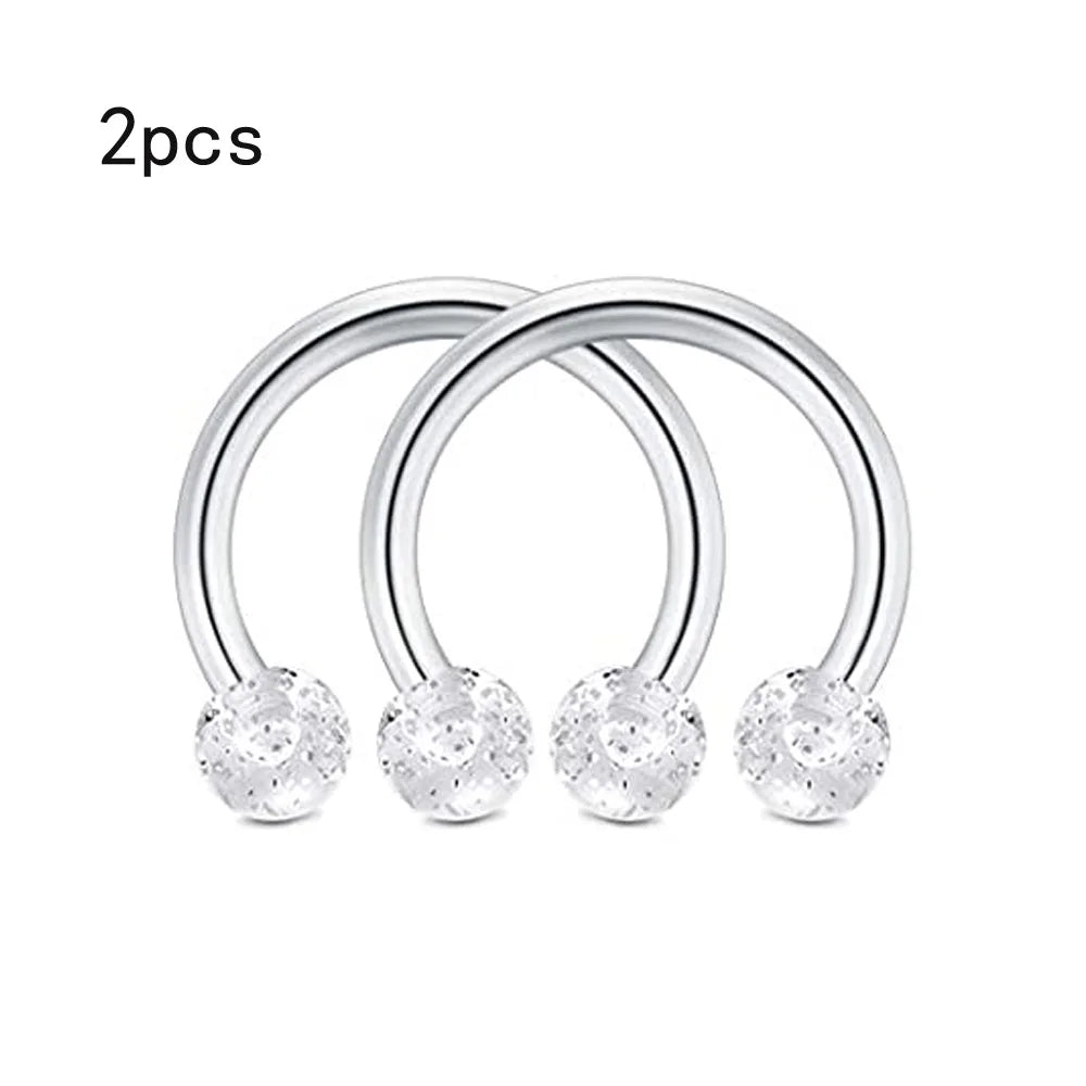 WKOUD 16G Cartilage Helix Earrings Hoop Tragus Snug Piercing Jewelry Stainless Steel Curved Barbell Eyebrow Rings Pink 6/8/10mm