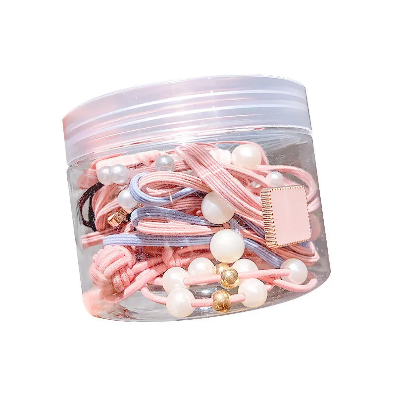 50/12PCS  Women Elastic Hair Ties Pearls Fashion Girls Scrunchies Ponytail Holder Rubber band Hair Rope Hair Accessories Viralgem Store
