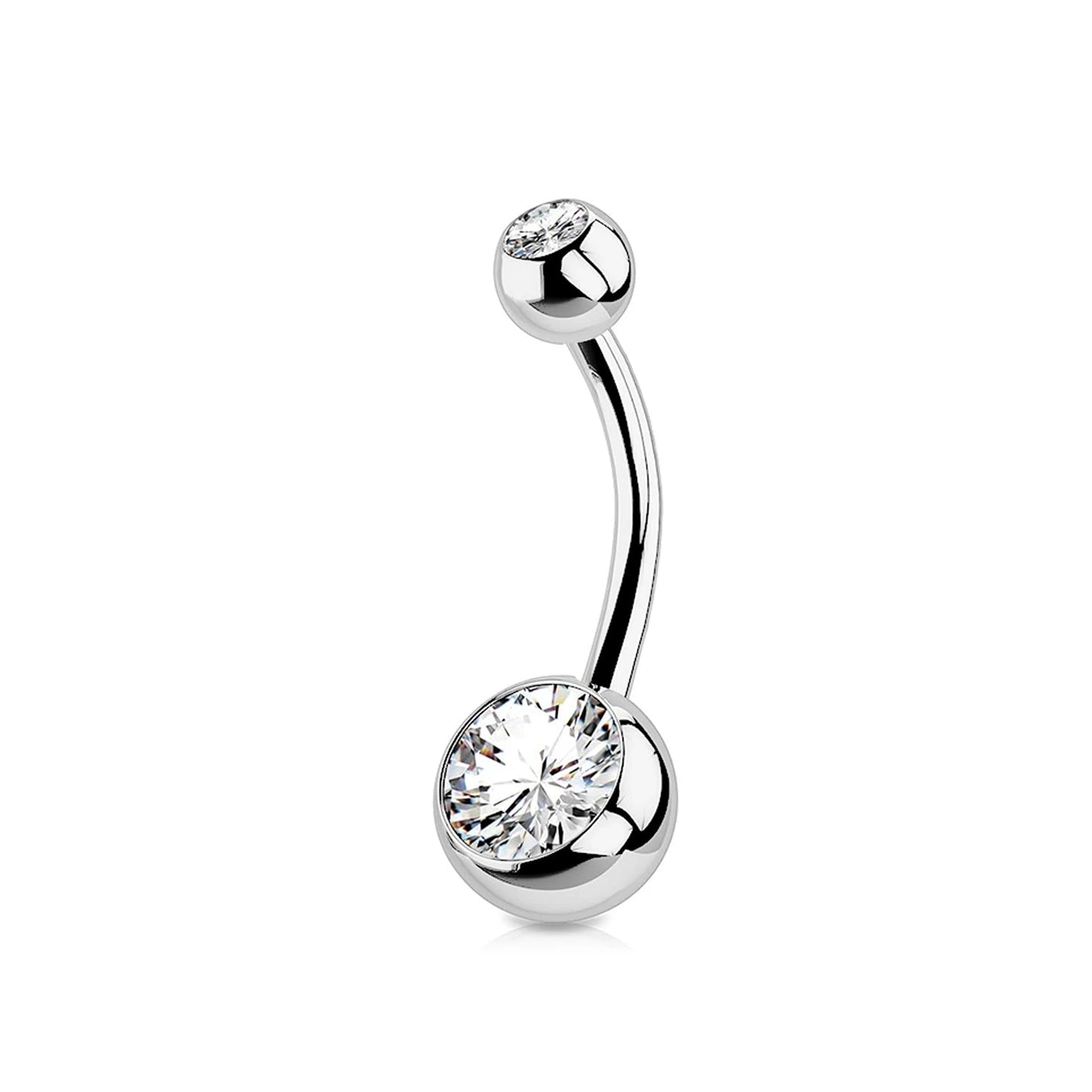 1PC G23 Titanium Crystal Gem Curved Barbell Rings Belly Button Navel Rings Piercings Nombril Ombligo Piercing Charming Jewelry
