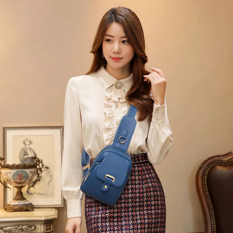 Women Bag Chest Bags Soft PU Leather New Trend Bags Female Crossbody Bag Shoulder Messenger Bags Multiple Pockets Pack Designer Viralgem Store