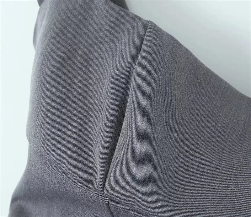 Women Square Neck Rowena Grey Lace Back Corset