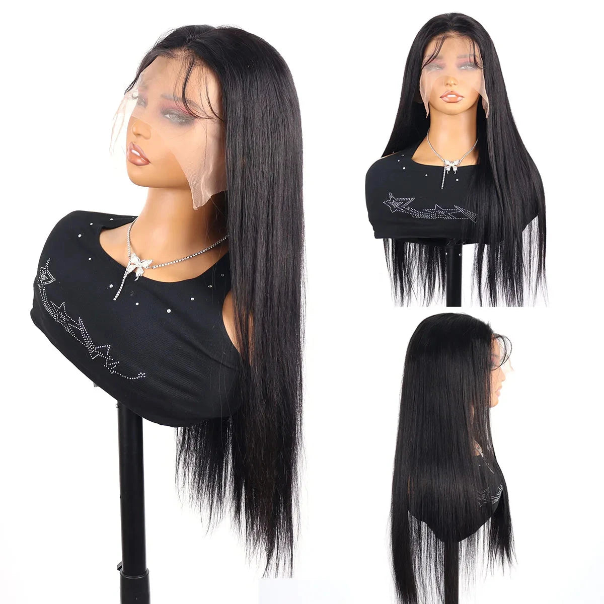 220% 40 42 Inch 13x6 Bone Straight HD Lace Front Human Hair Wigs Brazilian Pre Plucked 250 Density Lace Frontal Wig For Women Viralgem Store