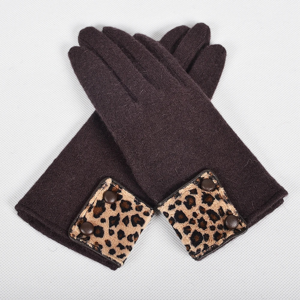 [BYSIFA] Winter Women Wool Gloves New Thick Warm Touch Screen Ladies Gloves Spring Autumn Soft  Elegant Hot Pink Mittens Gloves