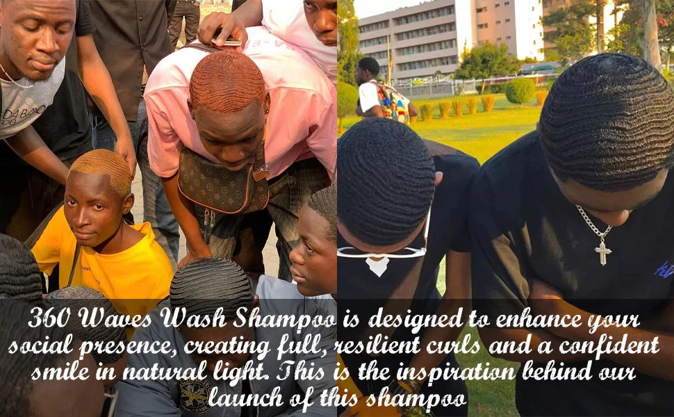 Wave shampoo Kit for Men Anti-frizz Wax Cream Layered Styling Hair Pomade Deep Clean Care Product with Hair Brush and Pirate Hat Viralgem Store