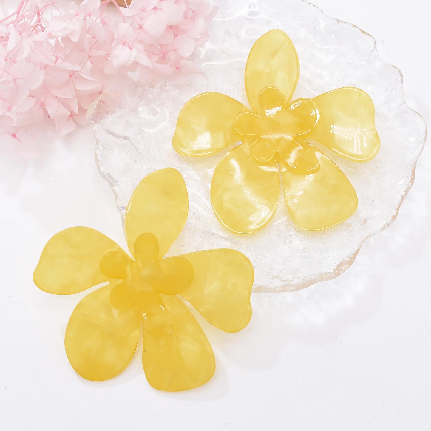 Acrylic Fashion Big Flower Pendant Earrings Double Layer Flowers Women's Earrings for Women 2023 New Party Jewelry Gifts
