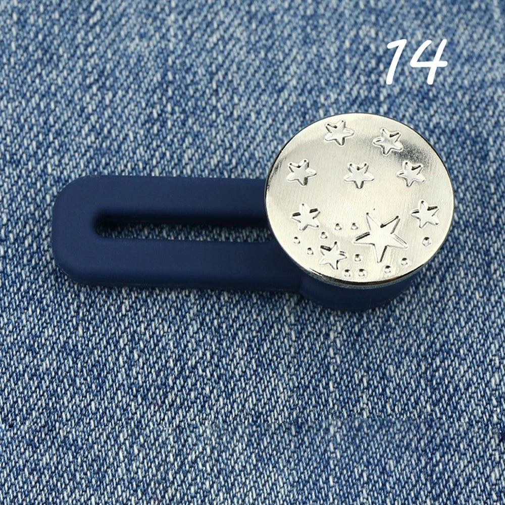 Adjustable Letter Star Elastic Clothing Retractable Buckle Buttons Jeans Extended Button Waist Fastener Waistline Increase Viralgem Store