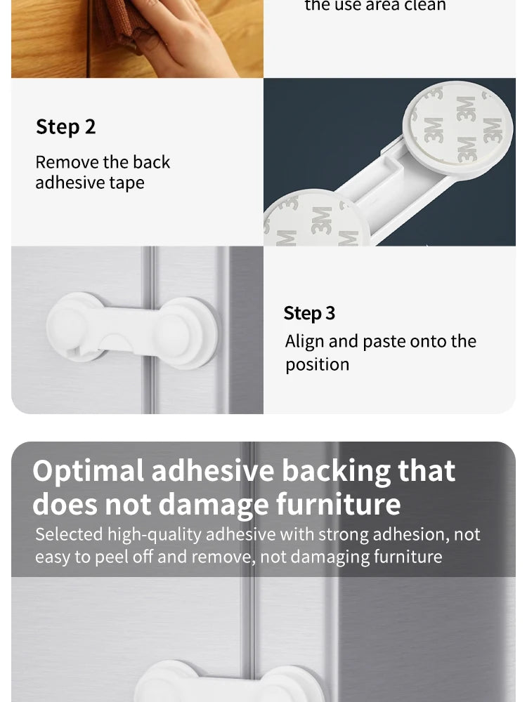 10PCS Baby Safety Locks Cabinet Locks Room Locks Drawer Locks Anti-Pinch Folio Locks Safety Protection Products Viralgem Store