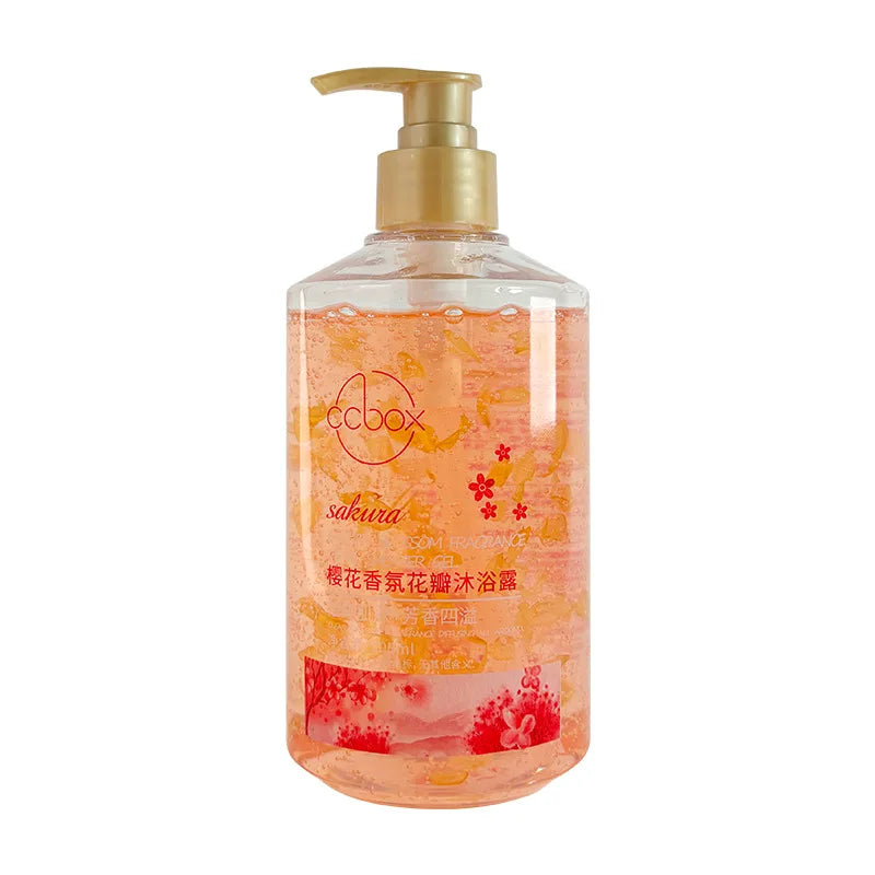 500ml Petal Cherry Blossom Rose Fragrance Petal Body Wash Fragrance Lasting Fragrance Moisturizing Body Family Pack Viralgem Store