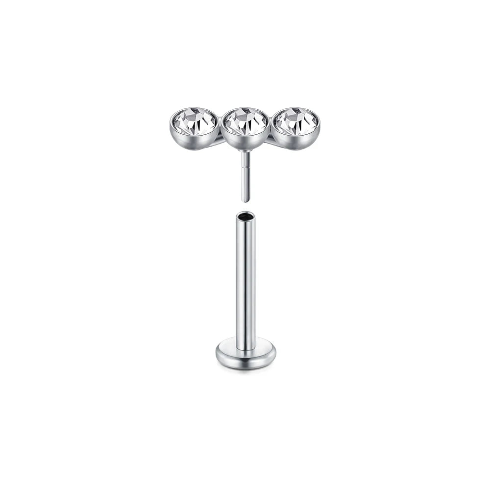 1Pc Lip Piercing Body Jewelry Plug-in Lip Stud for Women Trendy Ear Cuff Stainless Steel Star Moon Lip Stud Earrings Ear Studs