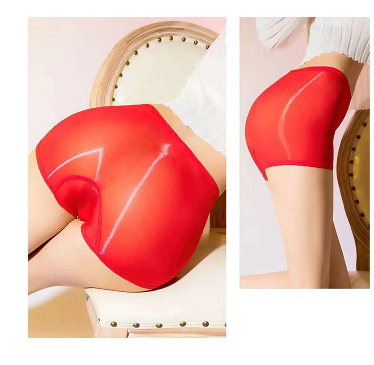 Transparent Boxers for Women See Through Female Briefs Sexy Ultra-Thin Panties Oil Shine Lingerie Intimates Smooth Underpants Viralgem Store