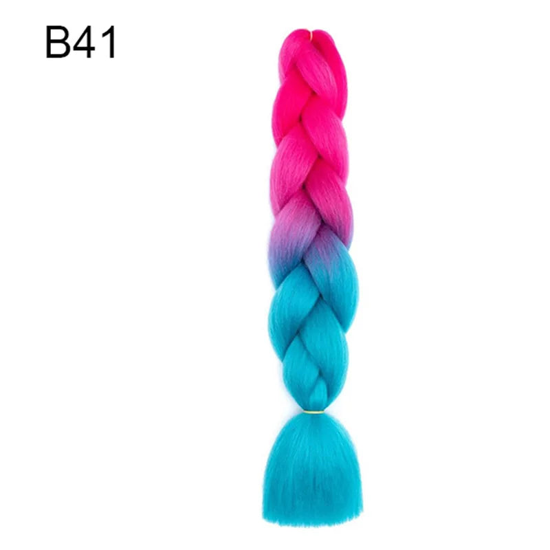 Synthetic Jumbo Braids Hair 24Inch Braiding Hair Extensions Ombre Fake Hair For Crochet Box Braid Blue Purple for Women Viralgem Store