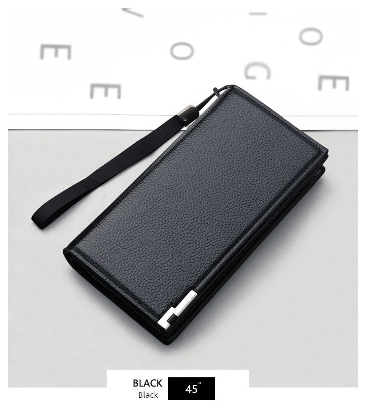 Trendy Long Business Men's Casual Zipper Handbag