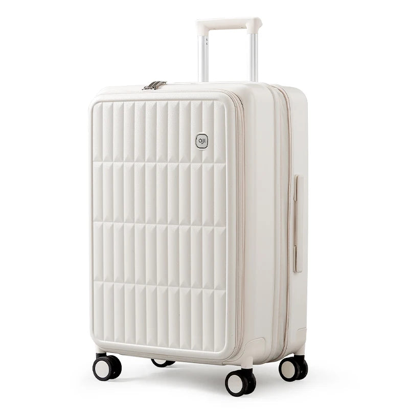 AJI Women Luggage Travel Suitcase Fashions Side Opening Carry On Luggage Expanding Capacity Trolley Case For Men 20 24 26 Inch Viralgem Store